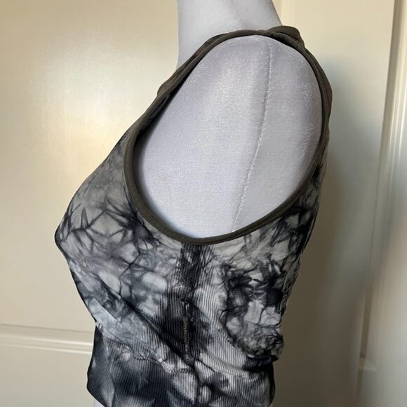 Max Studio Performance Gray Tie Dye Sports Bra Crop Top Size Medium - Picture 5 of 10